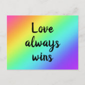 Liebe gewinnt immer Regenbogen Postkarte (Vorderseite)