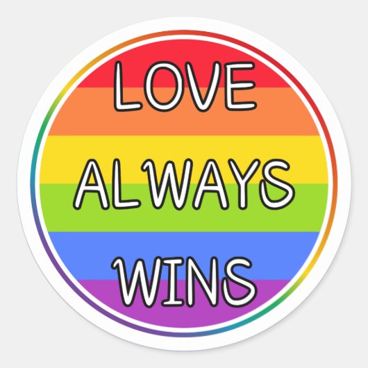 Liebe gewinnt immer Sticker, Stolz, LGBTQ+ Sticker (Vorderseite)