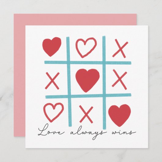Liebe gewinnt immer Tic Tac Toe (Vorne/Hinten)
