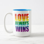 Liebe gewinnt immer zweifarbige tasse (Links)