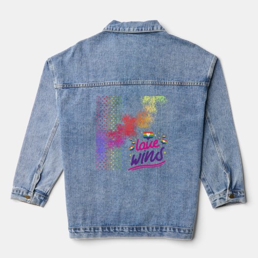Liebe gewinnt! jeansjacke (Rückseite)