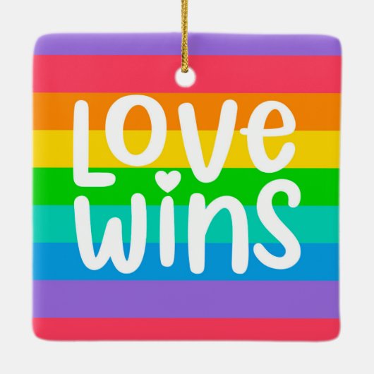 Liebe gewinnt keramikornament (Rückseite)