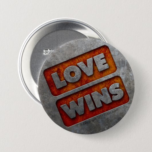 LIEBE GEWINNT Knopf 03 Grunge Button (Vorne & Hinten)