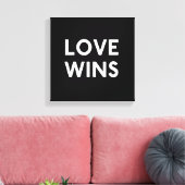 Liebe gewinnt Leinwand Wrapped B&W Print (Insitu (Wohnzimmer))