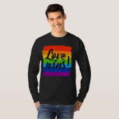 Liebe gewinnt LGBT Rainbow Pride T-Shirt (Vorne ganz)