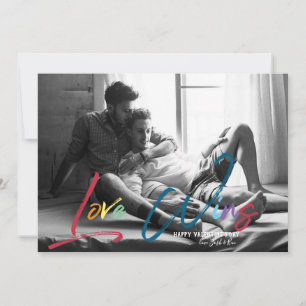 Liebe gewinnt   LGBT Valentins Fotokarte Feiertagskarte