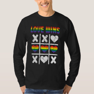 Liebe gewinnt Lgbtq Ally Tic Tac Toe Pride Month R T-Shirt