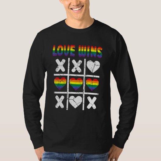 Liebe gewinnt Lgbtq Ally Tic Tac Toe Pride Month R T-Shirt (Vorderseite)