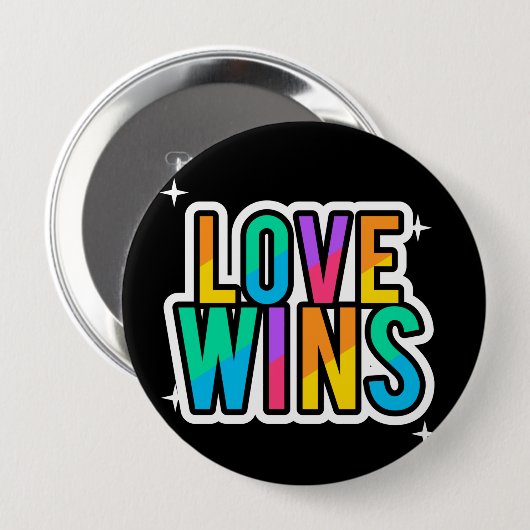 Liebe gewinnt. LGBTQ+Pride Regenbogen. Button (Vorne & Hinten)