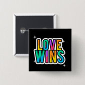 Liebe gewinnt. LGBTQ+Pride Regenbogen. Button (Vorne & Hinten)