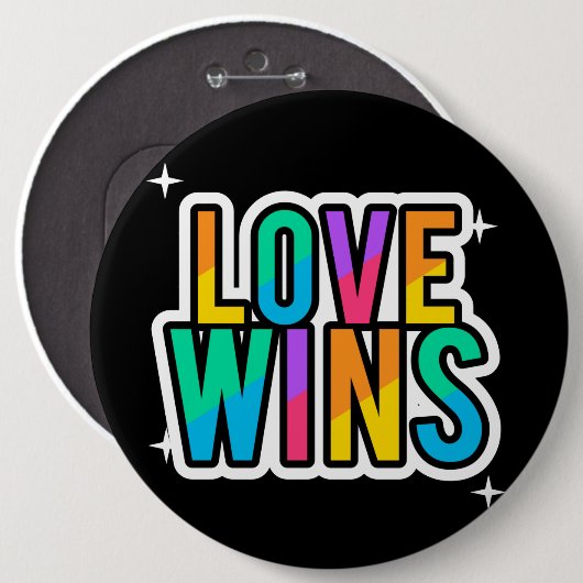 Liebe gewinnt. LGBTQ+Pride Regenbogen. Button (Vorne & Hinten)