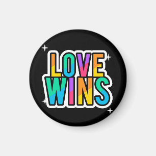 Liebe gewinnt. LGBTQ+Pride Regenbogen. Magnet