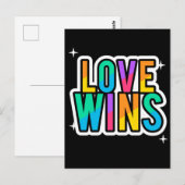 Liebe gewinnt. LGBTQ+Pride Regenbogen. Postkarte (Vorne/Hinten)