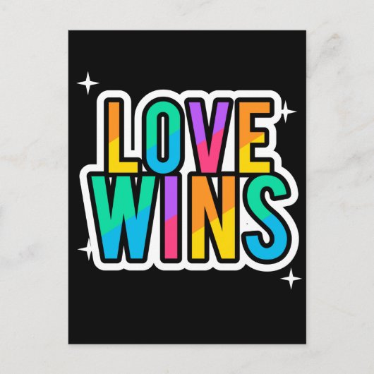 Liebe gewinnt. LGBTQ+Pride Regenbogen. Postkarte (Vorderseite)
