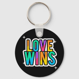 Liebe gewinnt. LGBTQ+Pride Regenbogen. Schlüsselanhänger
