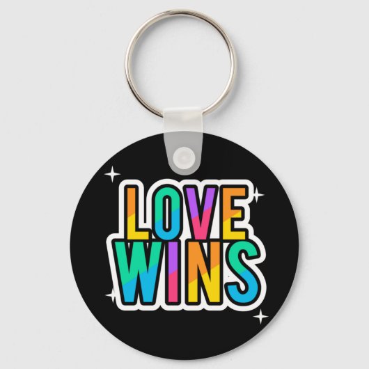 Liebe gewinnt. LGBTQ+Pride Regenbogen. Schlüsselanhänger (Vorderseite)