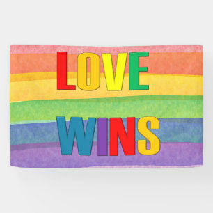 Liebe gewinnt LGBTQ+ / Rainbow Slogan Banner