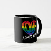 Liebe gewinnt LGBTQ-Stolz Tasse (VorderseiteRechts)