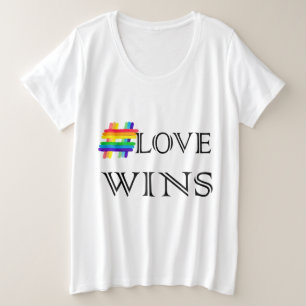 Liebe gewinnt Liebe gleich Win LGBT Große Größe T-Shirt