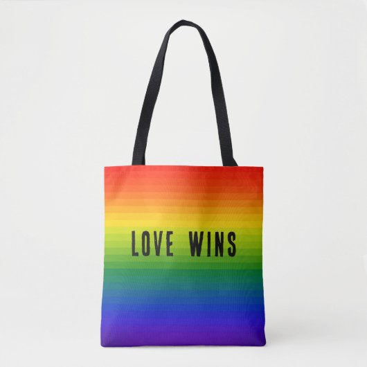 Liebe gewinnt. Liebe ist Liebe Rainbow Gradient St Tasche (Vorderseite)