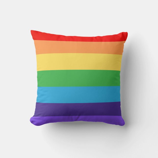 Liebe gewinnt Moderne Rainbow Pride Monatsschenke Kissen (Vorderseite)