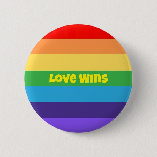 Liebe gewinnt Moderner Regenbogen Pride lgbt Perfe Button (Vorderseite)