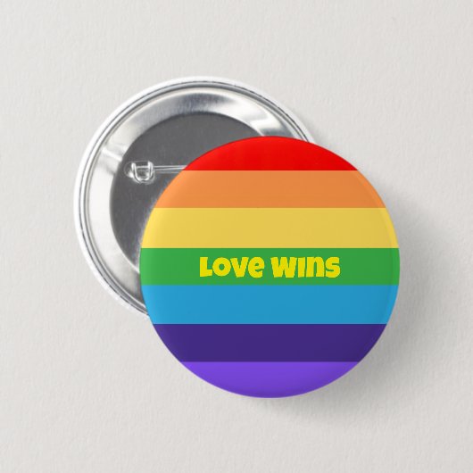Liebe gewinnt Moderner Regenbogen Pride lgbt Perfe Button (Vorne & Hinten)