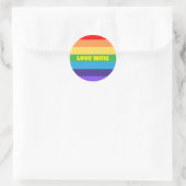 Liebe gewinnt Moderner Regenbogen Pride lgbt Perfe Runder Aufkleber (Tasche)