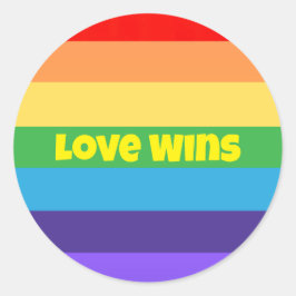 Liebe gewinnt Moderner Regenbogen Pride lgbt Perfe Runder Aufkleber