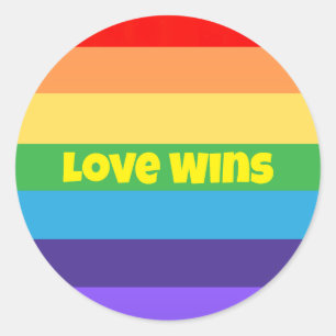 Liebe gewinnt Moderner Regenbogen Pride lgbt Perfe Runder Aufkleber