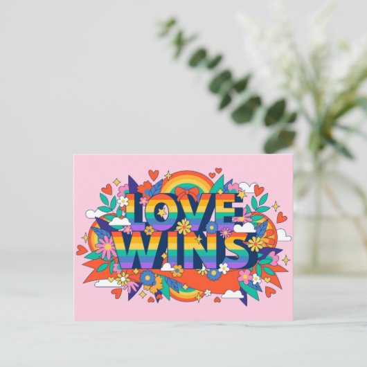 Liebe gewinnt postkarte (Stehend Vorderseite)
