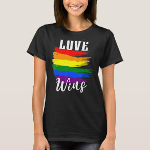 Liebe gewinnt Rainbow Flag Toleranz Frieden Pride T-Shirt