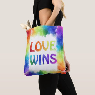 Liebe gewinnt Rainbow Front und Back Decoration Tasche