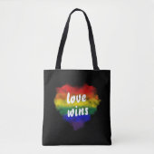 Liebe gewinnt Rainbow Heart Tasche (Vorderseite)