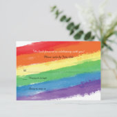 Liebe gewinnt Rainbow Response Card Einladung (Stehend Vorderseite)