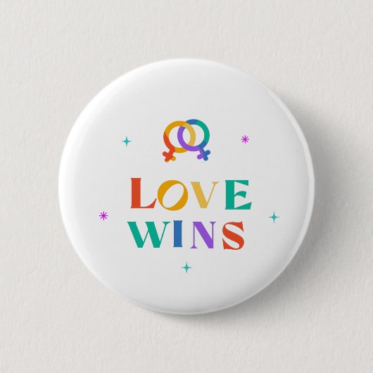 Liebe gewinnt Regenbogen Button (Vorderseite)