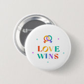 Liebe gewinnt Regenbogen Button (Vorne & Hinten)