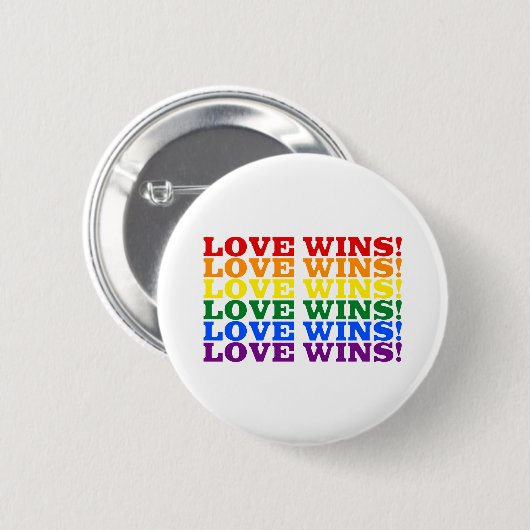 Liebe gewinnt Regenbogen Button (Vorne & Hinten)