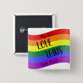 Liebe gewinnt Regenbogen Button (Vorne & Hinten)