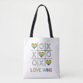 Liebe gewinnt Regenbogen-Gay Pride Herzklopfen-Git Tasche (Vorderseite)