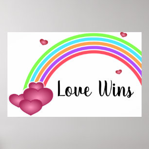 Liebe gewinnt Regenbogen Poster