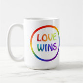 Liebe gewinnt Regenbogen-Prix Kaffeetasse (Links)