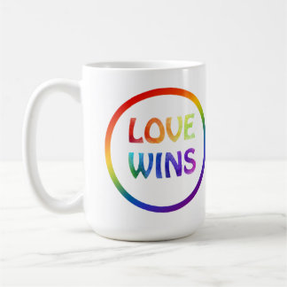 Liebe gewinnt Regenbogen-Prix Kaffeetasse