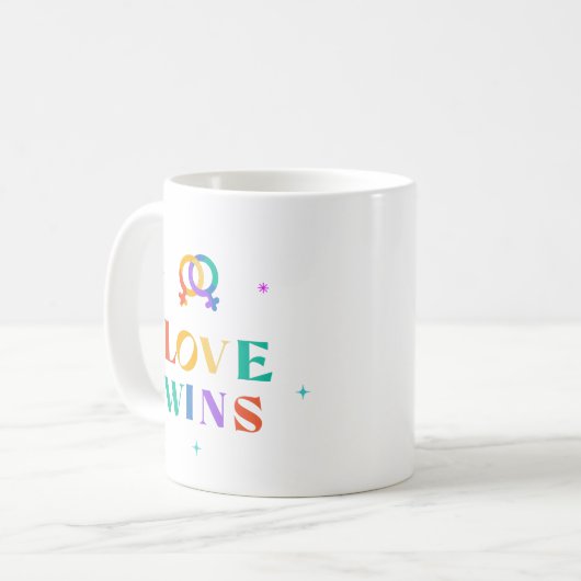 Liebe gewinnt Regenbogen Zwei-Tone-Kaffee-Tasse Kaffeetasse (Vorderseite Links)