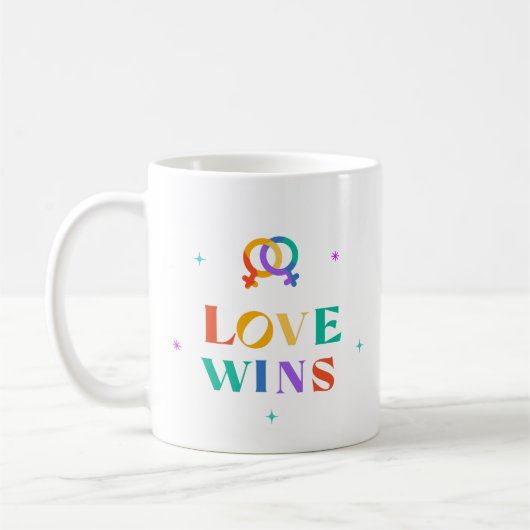 Liebe gewinnt Regenbogen Zwei-Tone-Kaffee-Tasse Kaffeetasse (Links)