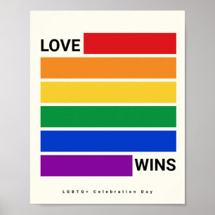 Liebe gewinnt Regenbogenfarben LGBTQ Poster