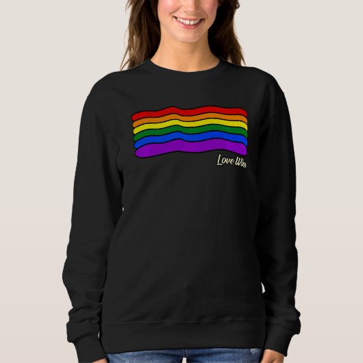 Liebe gewinnt Regenbogenflagge Gay Lgbtq Monat Unt Sweatshirt (Vorderseite)