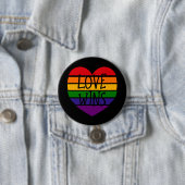 Liebe gewinnt Regenbogenherz Button (Beispiel)
