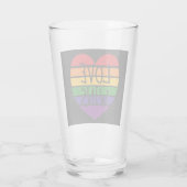 Liebe gewinnt Regenbogenherz Glas (Rückseite)