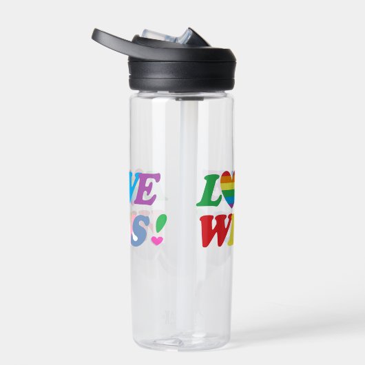 Liebe gewinnt Regenbogenherz Trinkflasche (Rechts)